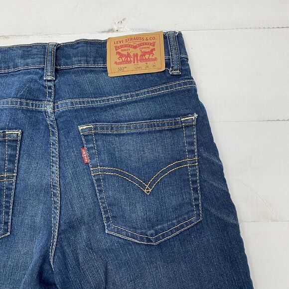Levi’s Boys 502 Regular Taper Jeans Sz 12 REG 26 X 26 Adjustable Waist - Picture 1 of 16
